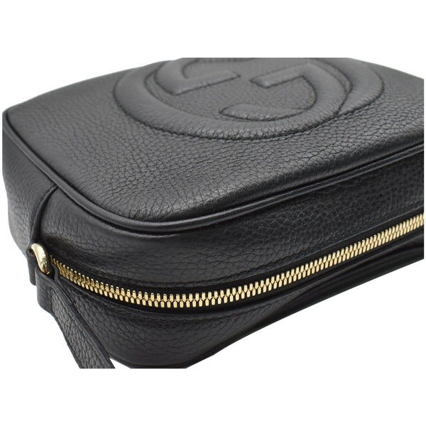 GUCCI Soho Disco Small Pebbled Leather Crossbody Bag Black 308364