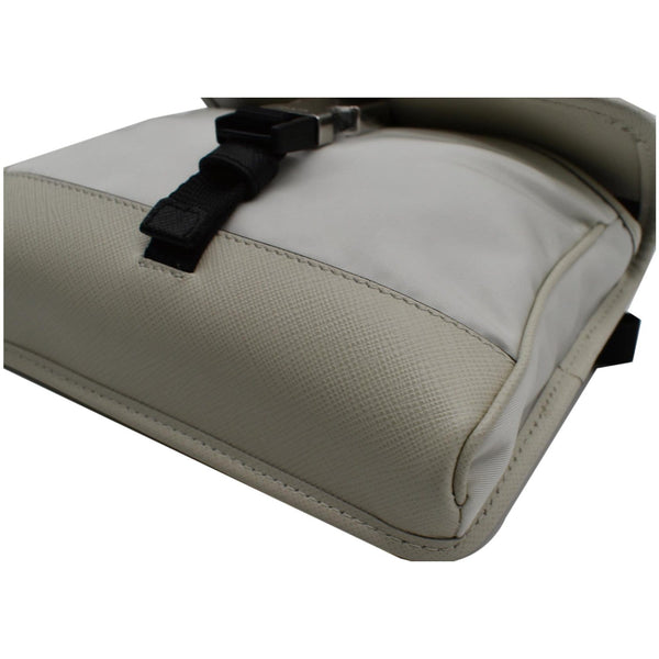 PRADA Re-Nylon Saffiano Leather Smartphone Case Shoulder Bag White