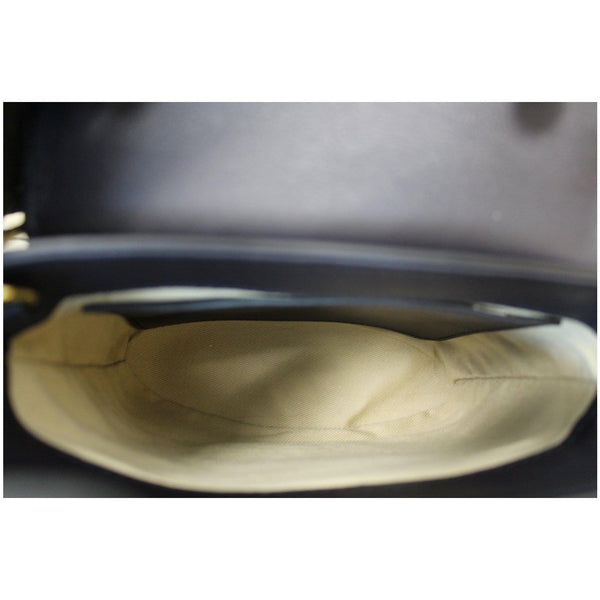 CHLOE Aby Lock Small Embossed/Calfskin Leather Chain Shoulder Bag Navy Blue