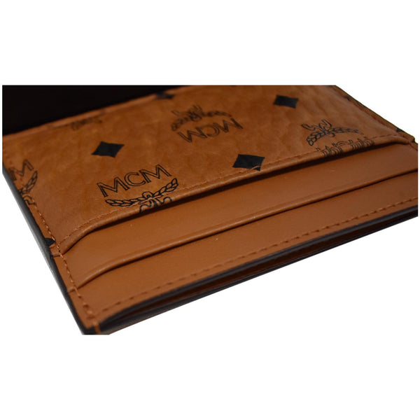 MCM Visetos Monogram Canvas Card Holder Cognac