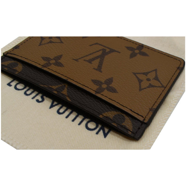 LOUIS VUITTON Reverse Monogram Canvas Card Holder Brown