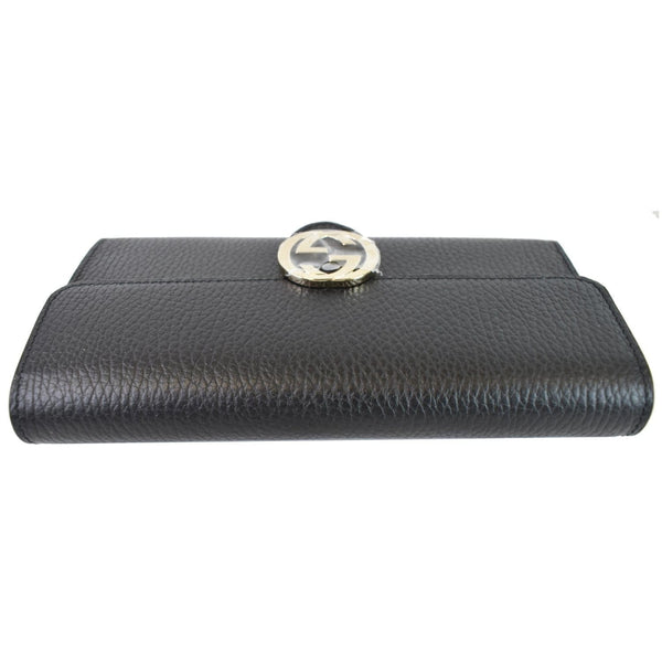 GUCCI GG Interlocking Continental Leather Wallet Black 598166