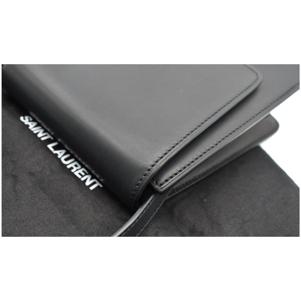 YVES SAINT LAURENT Kaia North/South Leather Satchel Bag Black