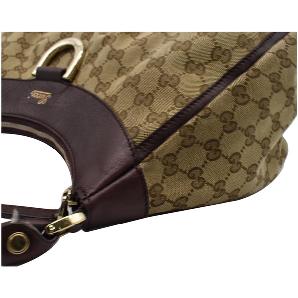 GUCCI D Ring Large Monogram Hobo Bag Brown 189833