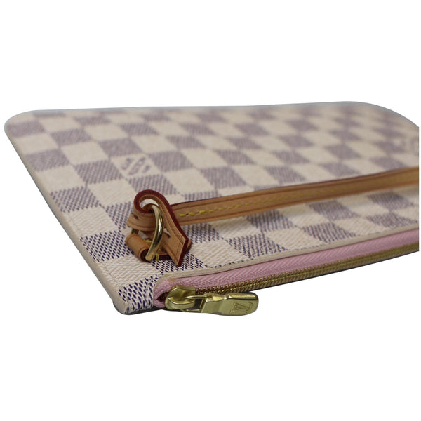 LOUIS VUITTON Pochette Wristlet Pouch Damier Azur Neverfull MM White