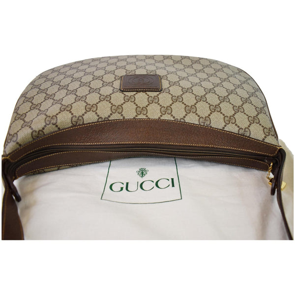 GUCCI Vintage GG Supreme Canvas Shoulder Bag Beige