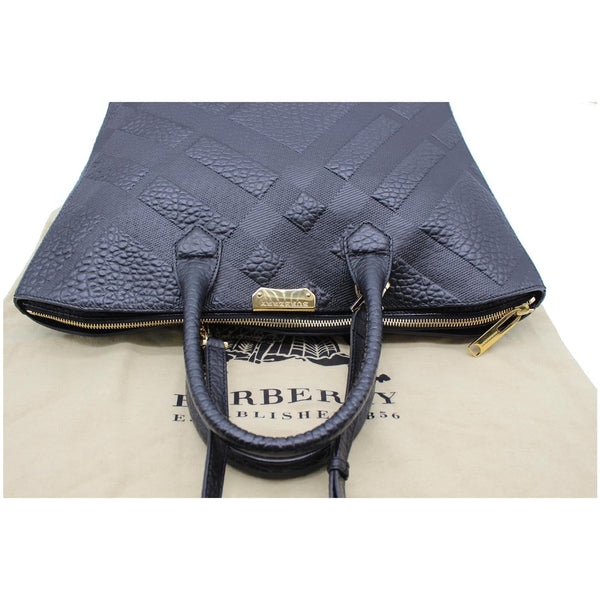 BURBERRY Dewsbury Medium Grain Check Embossed Tote Bag Black