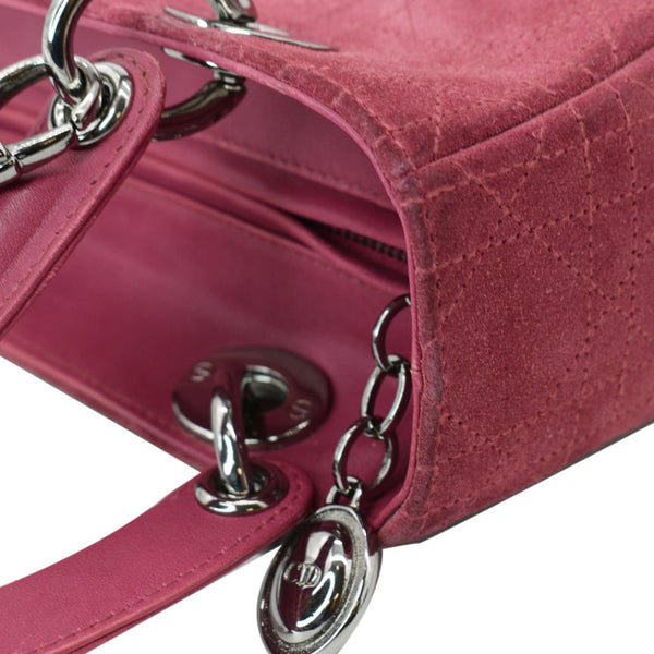 Christian Dior Lady Dior Cannage Suede Tote Bag Pink | DDH