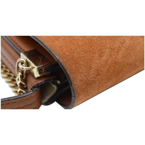 CHLOE Faye Small Suede Leather Shoulder Bag Brown