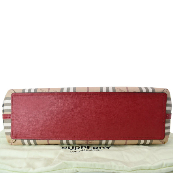 BURBERRY Reversible Haymarket Coated Canvas Tote Bag Beige