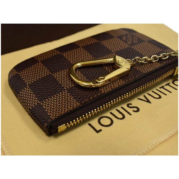 LOUIS VUITTON Key Coin Pouch Damier Ebene Brown