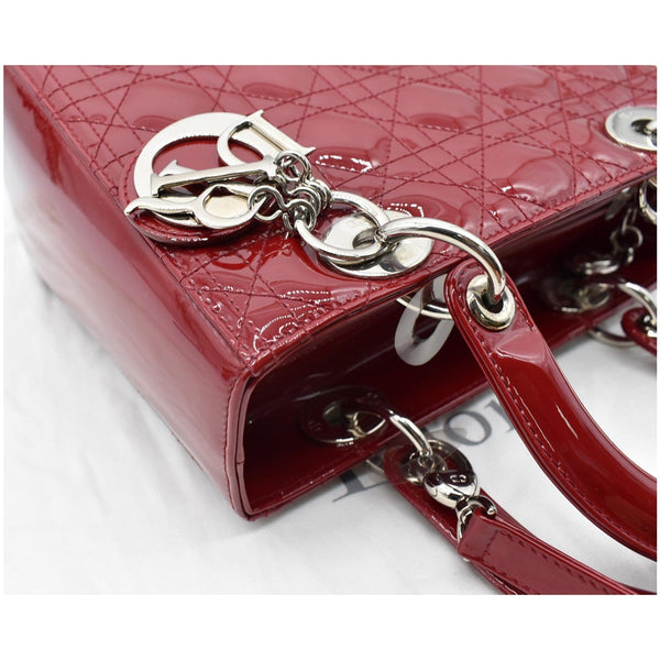 Christian Dior Medium Lady Dior Cannage Patent Leather Bag