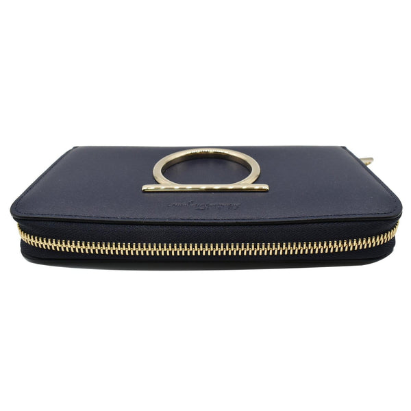 SALVATORE FERRAGAMO Gancini Long Zip Around Wallet Blue
