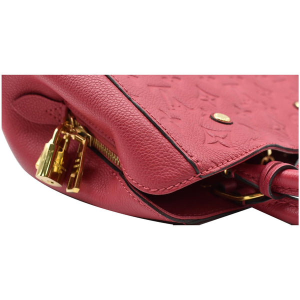 LOUIS VUITTON Montaigne BB Monogram Empreinte Leather Satchel Bag Dahlia