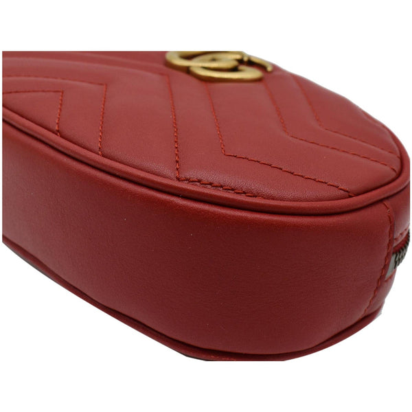 GUCCI GG Marmont Matelasse Leather Belt Bag Red 476434