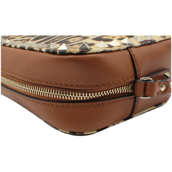 VALENTINO Rockstud Leopard Canvas Leather Camera Bag Selleria