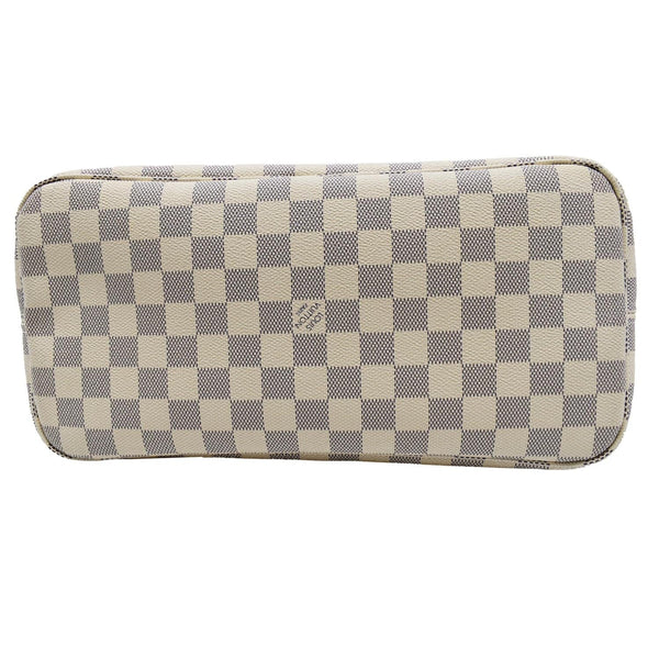 LOUIS VUITTON Neverfull MM Damier Azur Tote Bag White