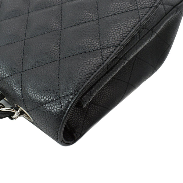 CHANEL Jumbo Classic Single Flap Caviar Leather Shoulder Bag Black