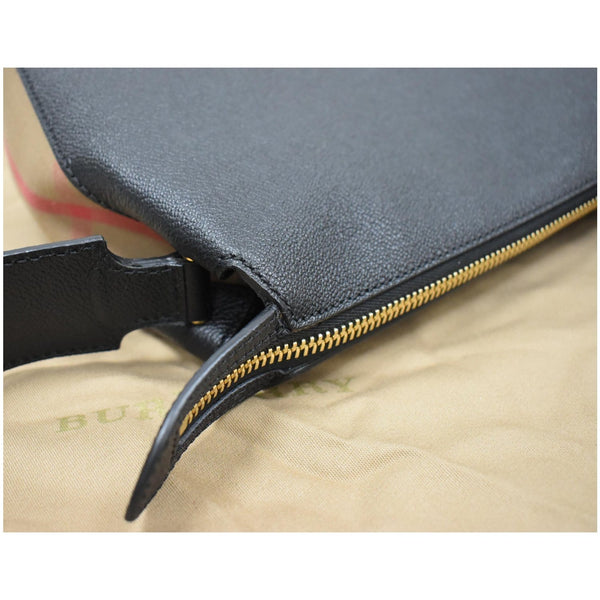 BURBERRY Helmsley House Check Grained Leather Crossbody Bag Black