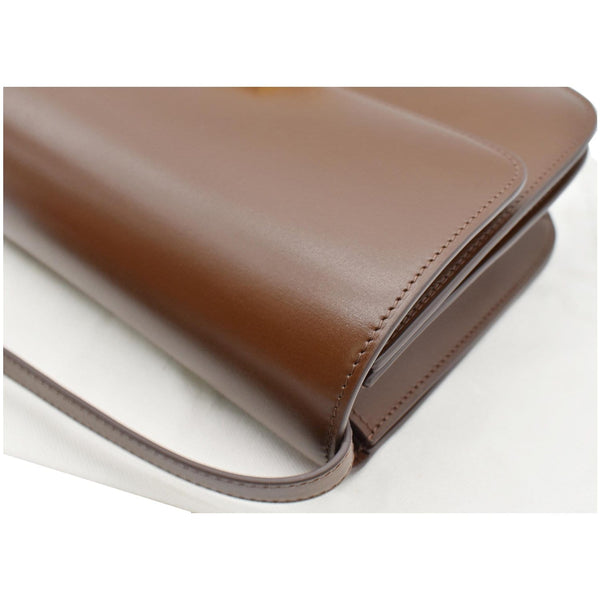 CELINE Classic Box Medium Calfskin Leather Crossbody Bag Brown