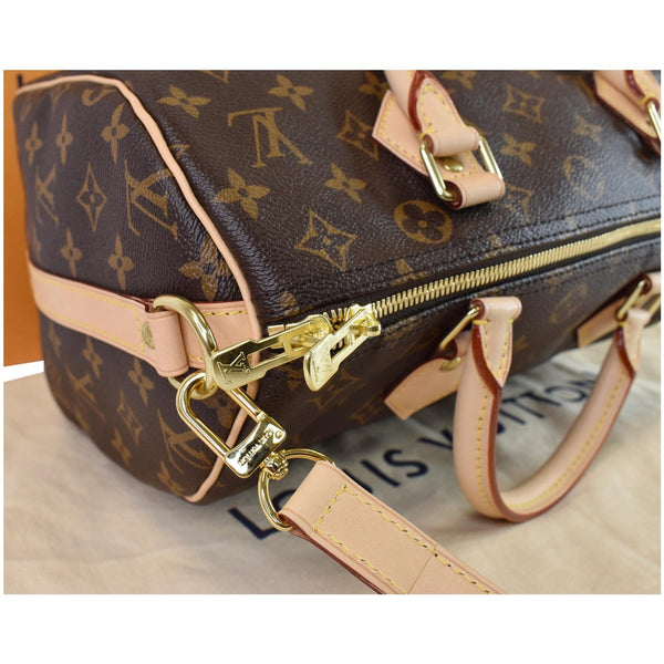 Louis Vuitton Speedy 30 Bandouliere Monogram Canvas Bag - zip corner