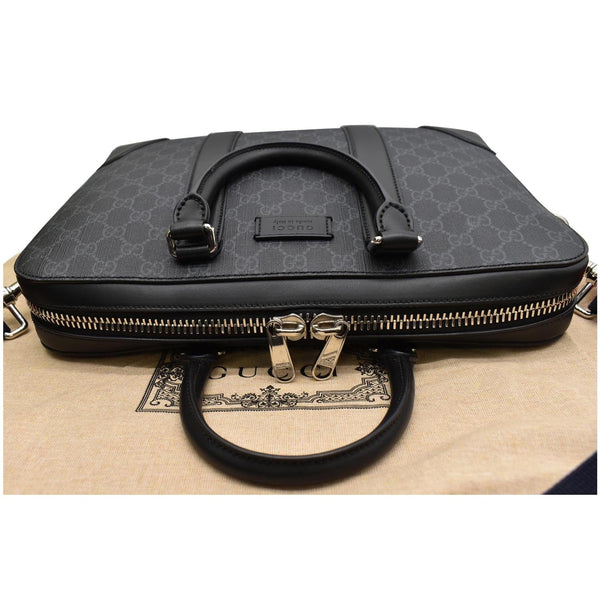 GUCCI Briefcase GG Supreme Canvas Messenger Bag Black 474135