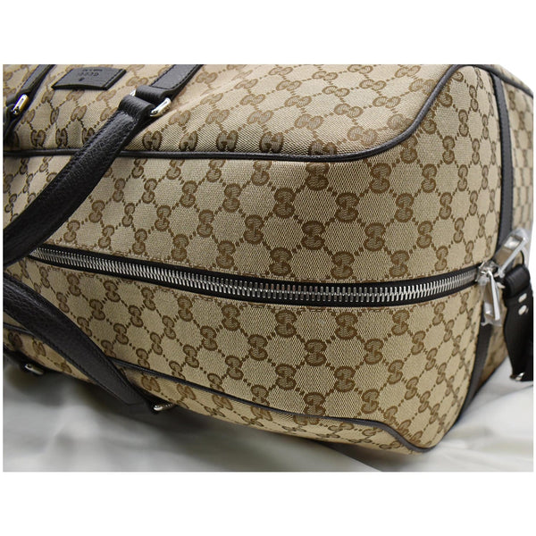 GUCCI Boston GG Monogram Canvas Duffel Travel Bag Beige 610105