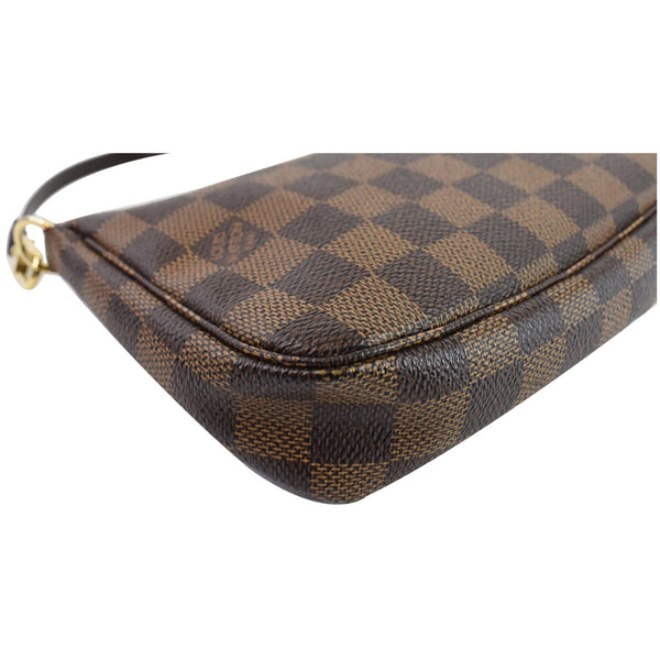 Louis Vuitton Damier Ebene Mini Pochette Pouch Brown bottom side