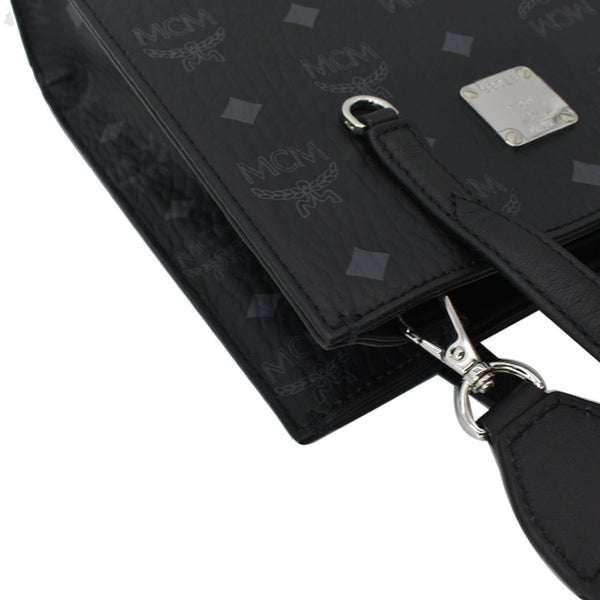 MCM Klassik Monogram Print Leather Tote Bag Black