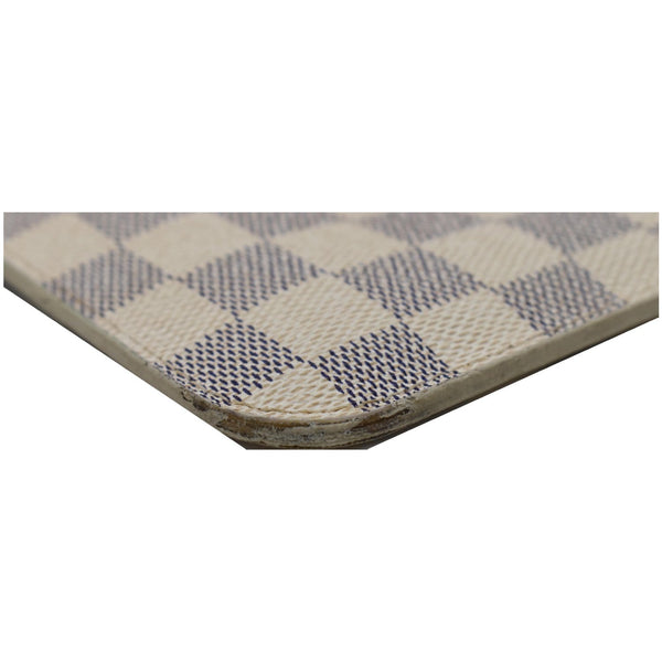 LOUIS VUITTON Neverfull MM Damier Azur Pochette Wristlet Pouch White