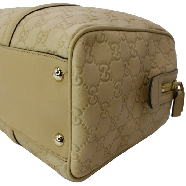 GUCCI Small Britt Guccissima Leather Satchel Bag Beige 170010