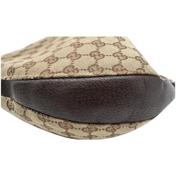 GUCCI Drawstring GG Monogram Canvas Hobo Bag Beige 115006