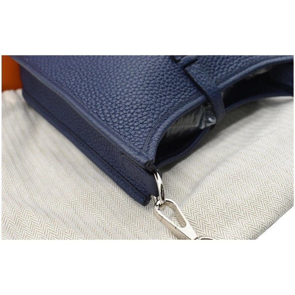 HERMES Evelyne TPM Clemence Leather Crossbody Bag Blue