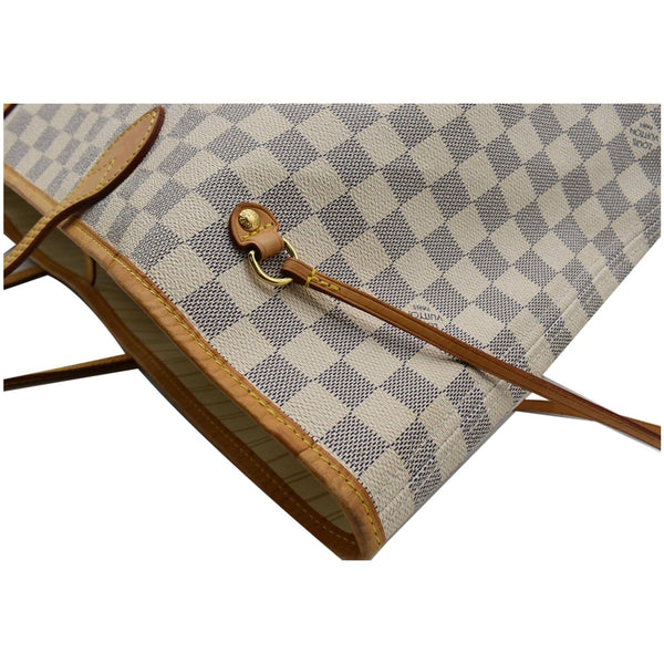LOUIS VUITTON Neverfull GM Damier Azur Tote Shoulder Bag White
