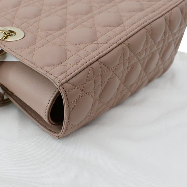 CHRISTIAN DIOR Lady Dior Large Quilted Leather Shoulder Bag Blush