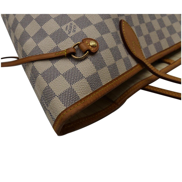 LOUIS VUITTON Neverfull MM Damier Azur Tote Bag White