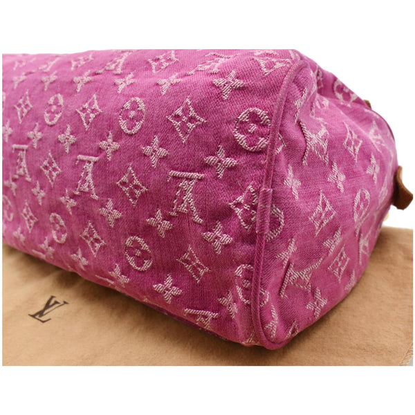 LOUIS VUITTON Neo Speedy Denim Monogram Satchel Bag Pink
