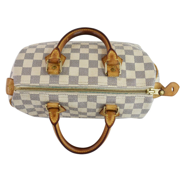 LOUIS VUITTON Speedy 25 Damier Azur Satchel Bag White
