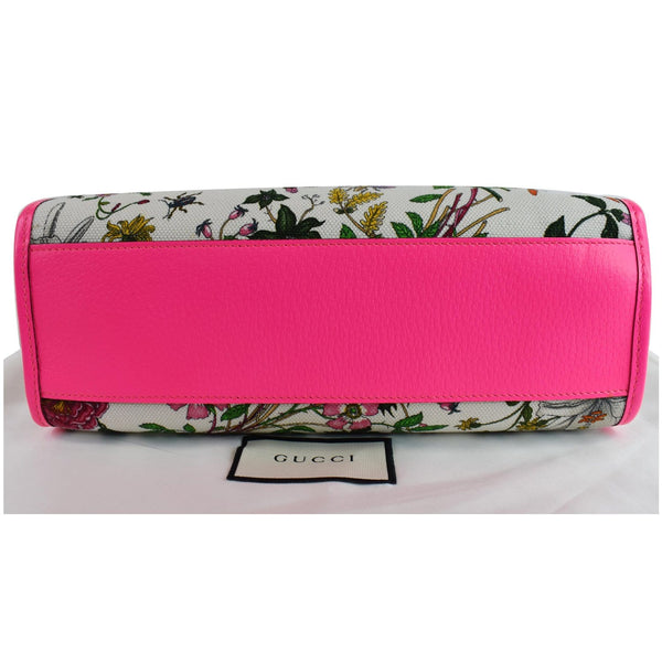 GUCCI Medium Flora Canvas Tote Shoulder Bag Pink 550141