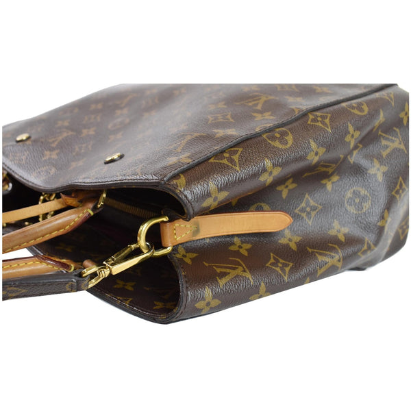 LV Montaigne GM Monogram Canvas handbag side corner
