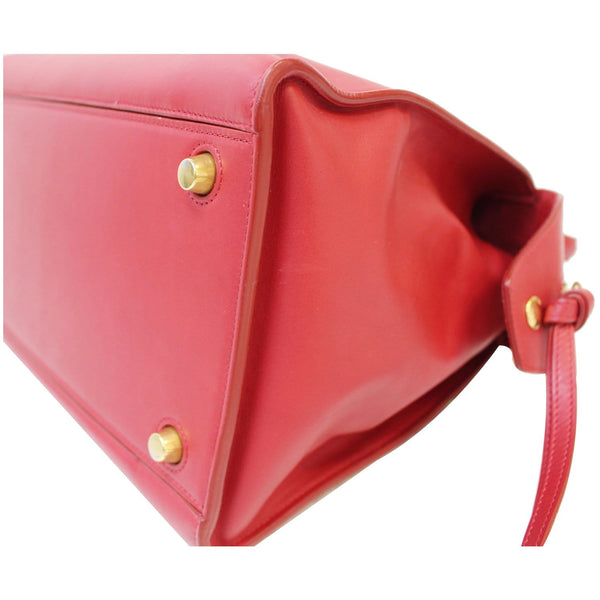 CELINE Ring Small Smooth Leather Tote Bag Red