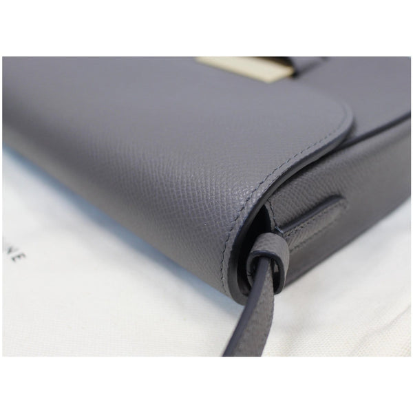 CELINE Trotteur Small Grained Calfskin Leather Shoulder Bag Grey