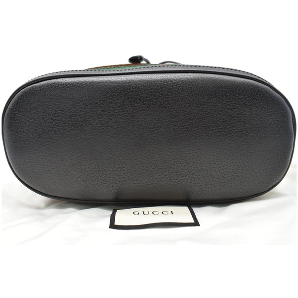 GUCCI GG Monogram Web Velvet Bucket Bag Brown 574960