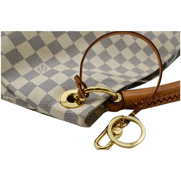 Used Louis Vuitton Artsy MM Damier Azur Shoulder Bag White