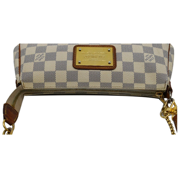 LOUIS VUITTON Pochette Eva Damier Azur Clutch Crossbody Bag White