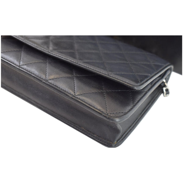 CHANEL Cambon Ligne Quilted Leather WOC Clutch Bag Black