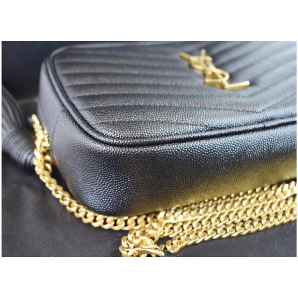 YVES SAINT LAURENT Mini Lou Grain De Poudre Camera Bag Black