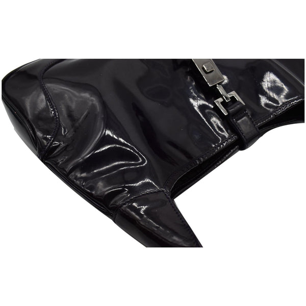 GUCCI Jackie Patent Leather Shoulder Bag Dark Purple 001-3306