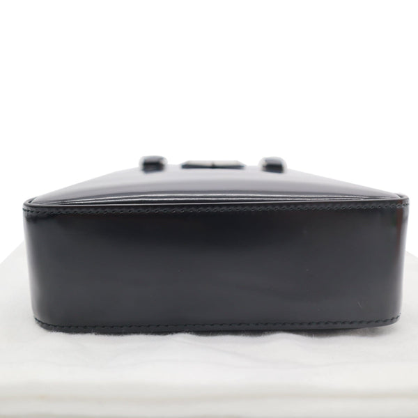 Prada Small Brushed Leather Tote Shoulder Bag Black - DDH