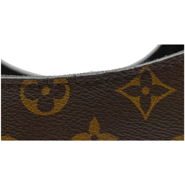 LOUIS VUITTON Flower Monogram Canvas Shoulder Hobo Bag Brown